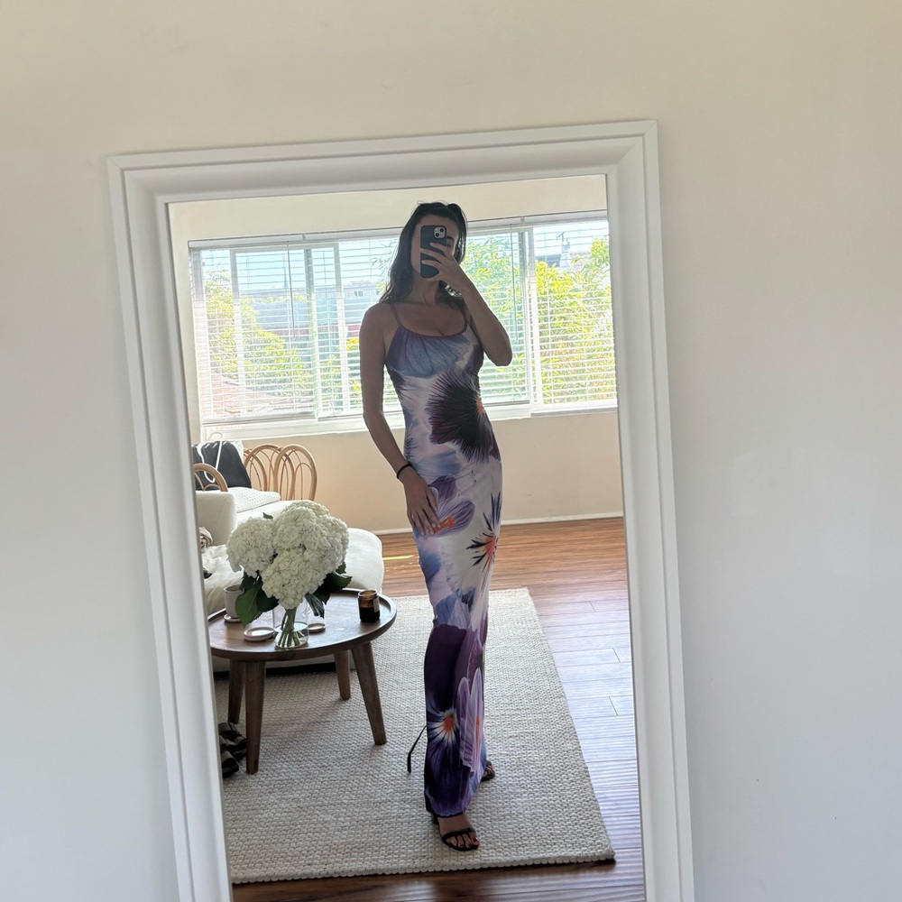 With Harper Lu bodycon maxi floral dress